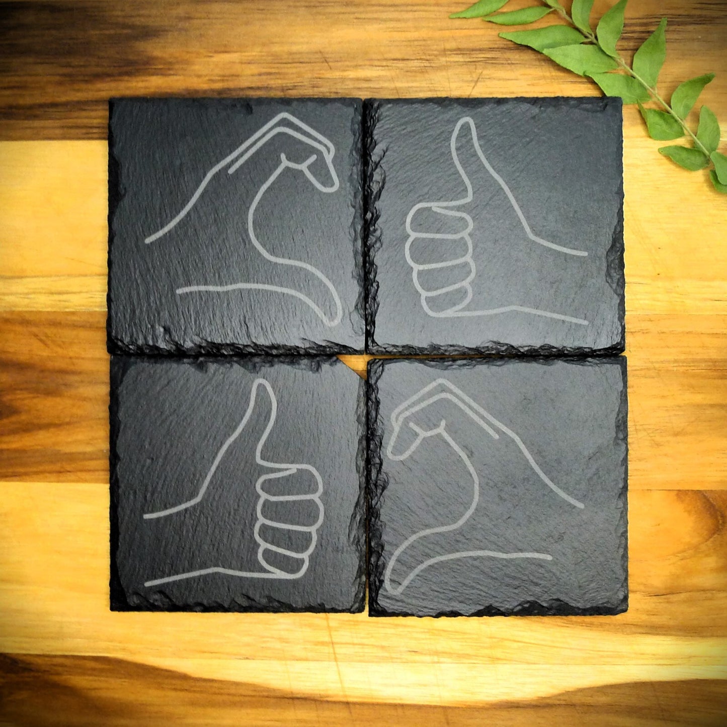 Friendzone Slate Coaster Set – Brand New Laser Engraved Hand Made Home Decor