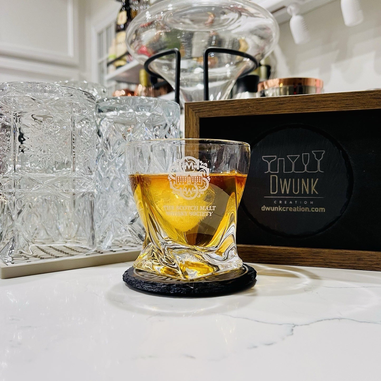 Custom Engraved The Scotch Malt Whisky Society Whiskey Glass – 10 oz Twisted