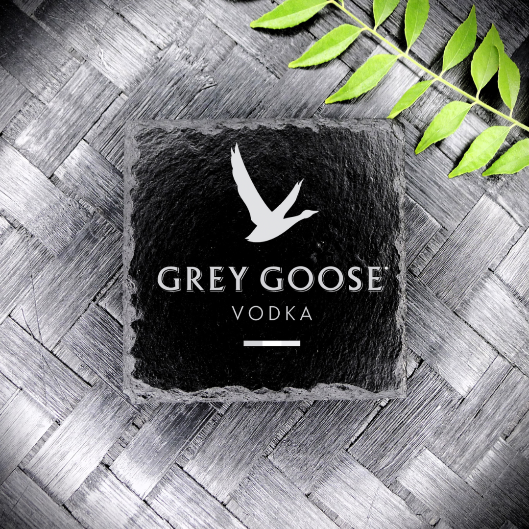 Grey Goose Vodka Slate Coaster Brand New Handcrafted Laser Engraved set of 4
