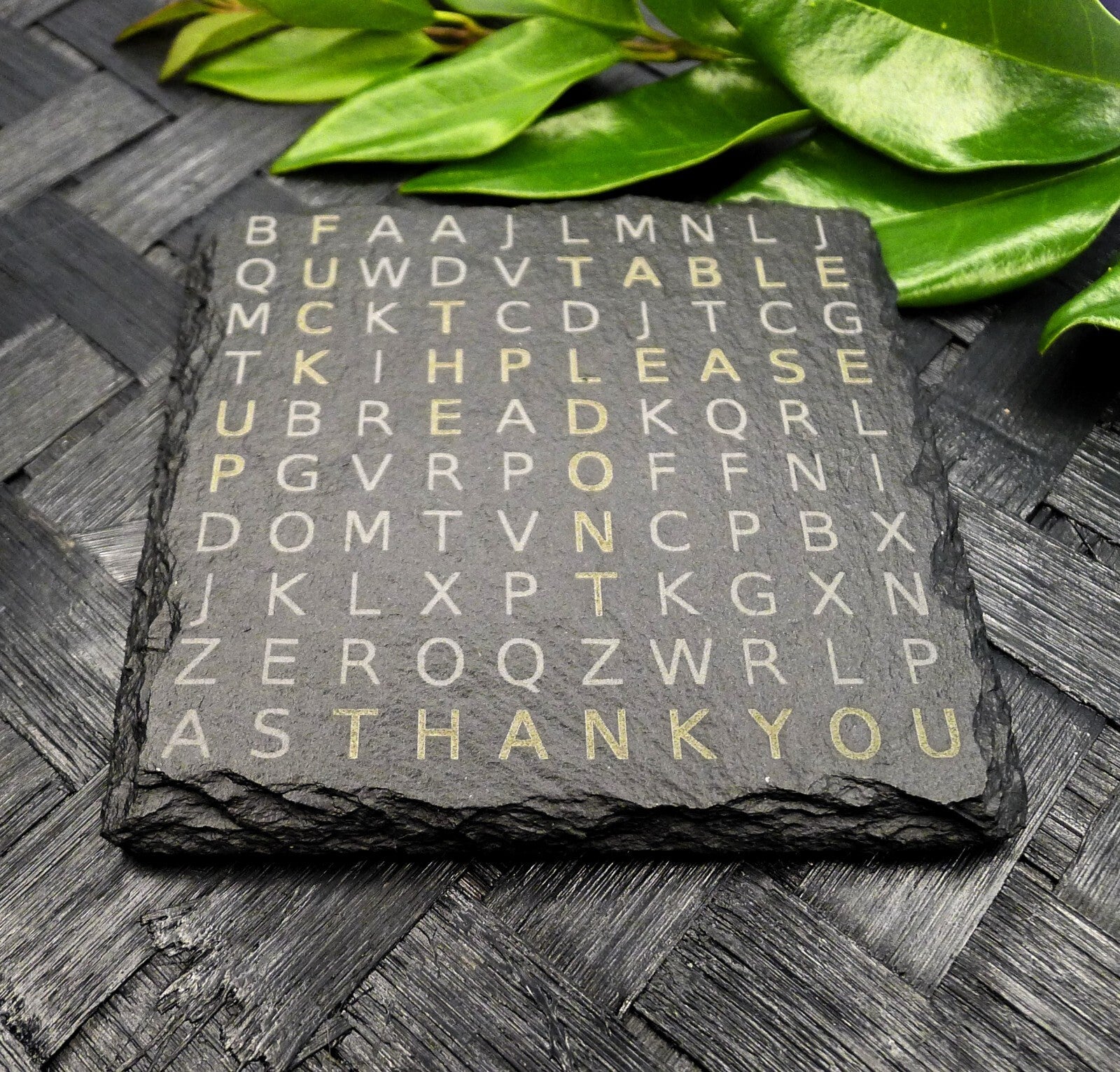 Don't F up the Table Word Search Puzzle Slate Coaster Brand New Hand Made Unique