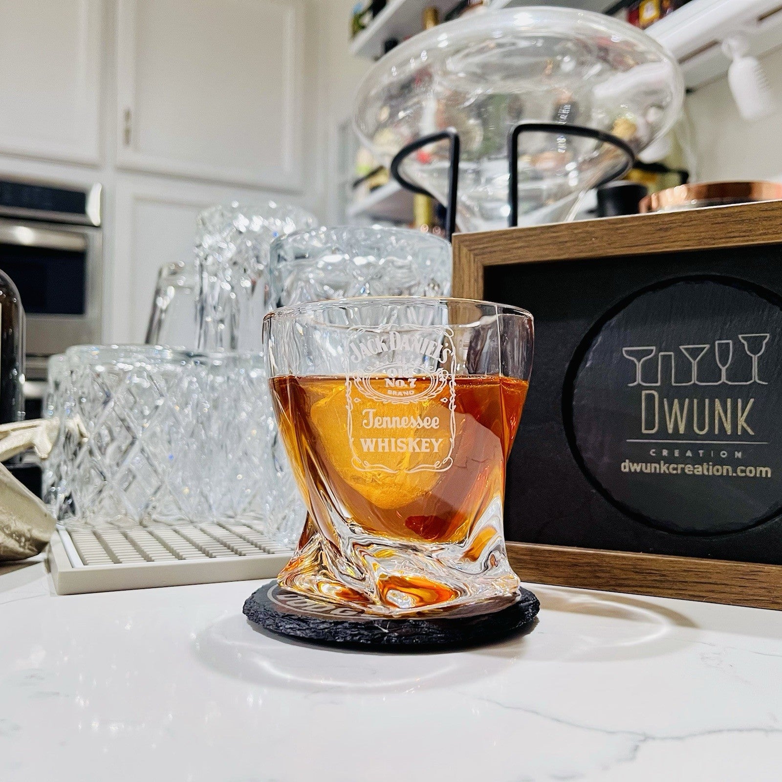 Custom Engraved Jack Daniel’s Twisted Whiskey Glass – 10 oz Rocks Glass New