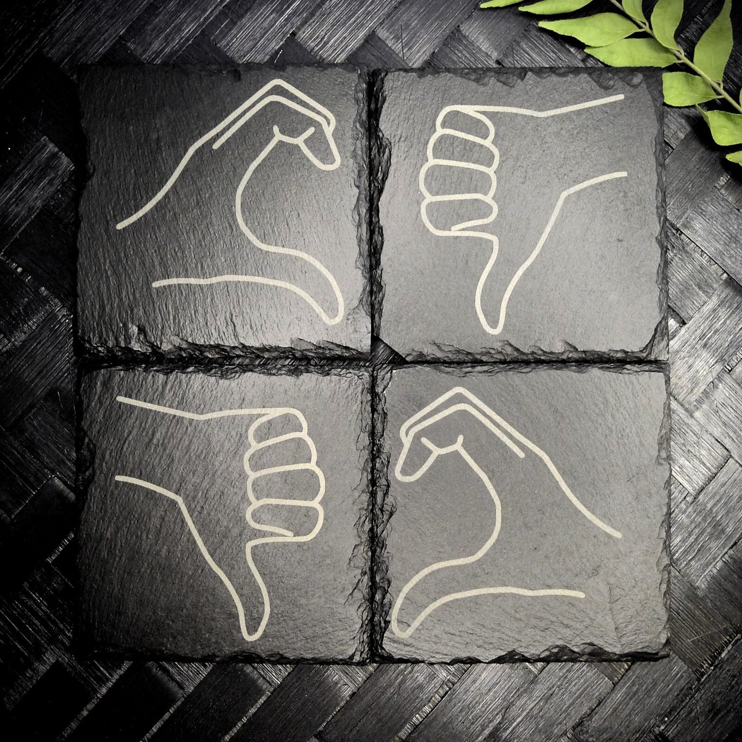 Friendzone Slate Coaster Set – Brand New Laser Engraved Hand Made Home Decor