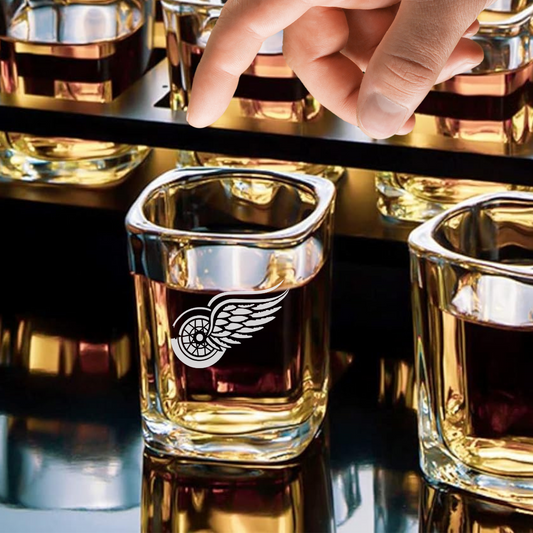Custom Engraved Detroit Red Wings Shot Glass – 2.2 oz Square Shot Glass