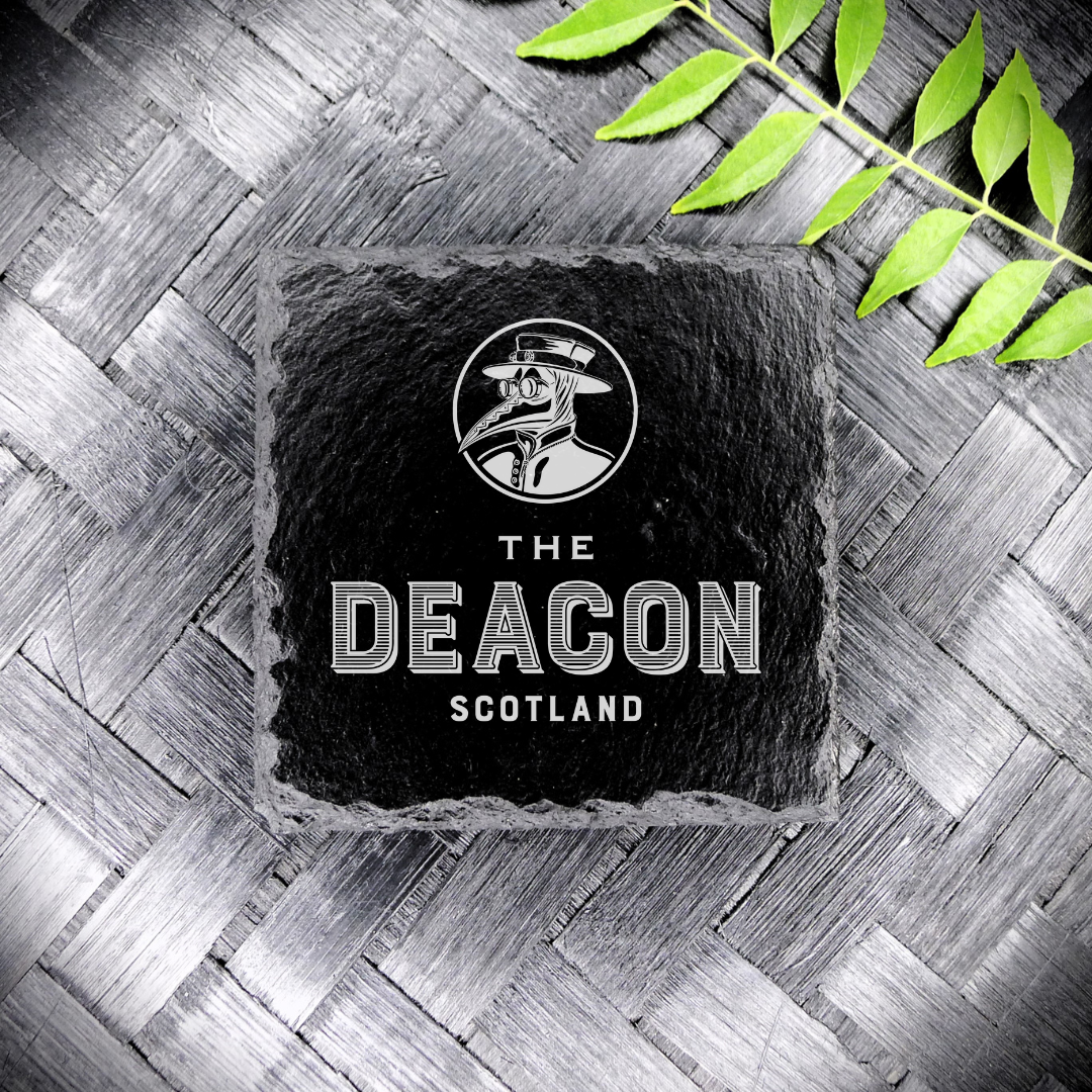 The Deacon Scotland Slate Coaster Brand New Handcrafted Laser Engraved Square