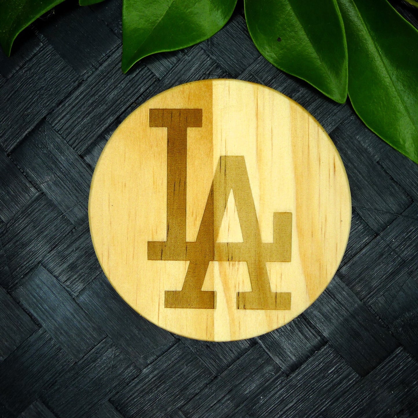 Los Angeles LA Dodgers Coaster Set MLB Brand New Laser Engraved Wood Hand Made 