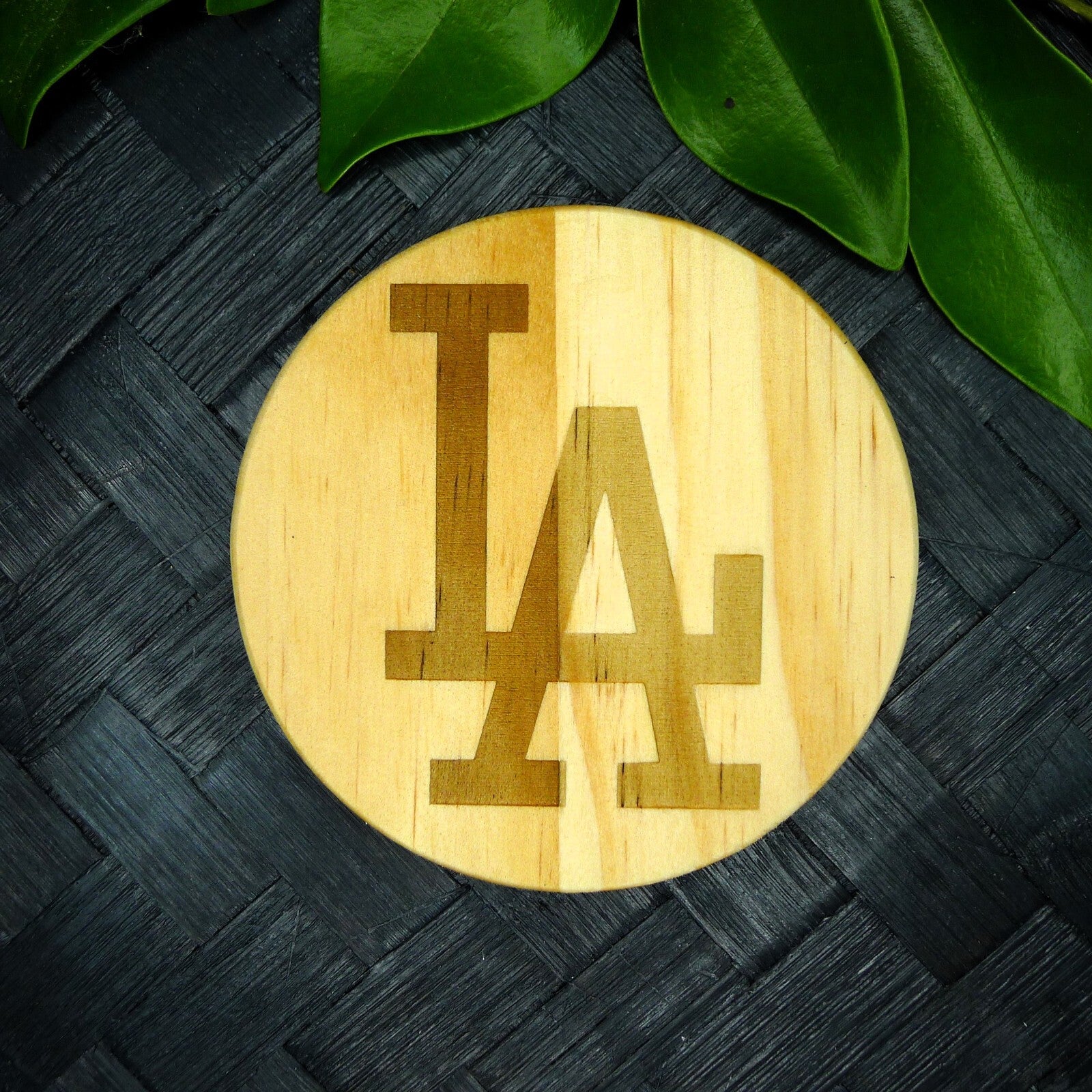 Los Angeles LA Dodgers Coaster Set MLB Brand New Laser Engraved Wood Hand Made 
