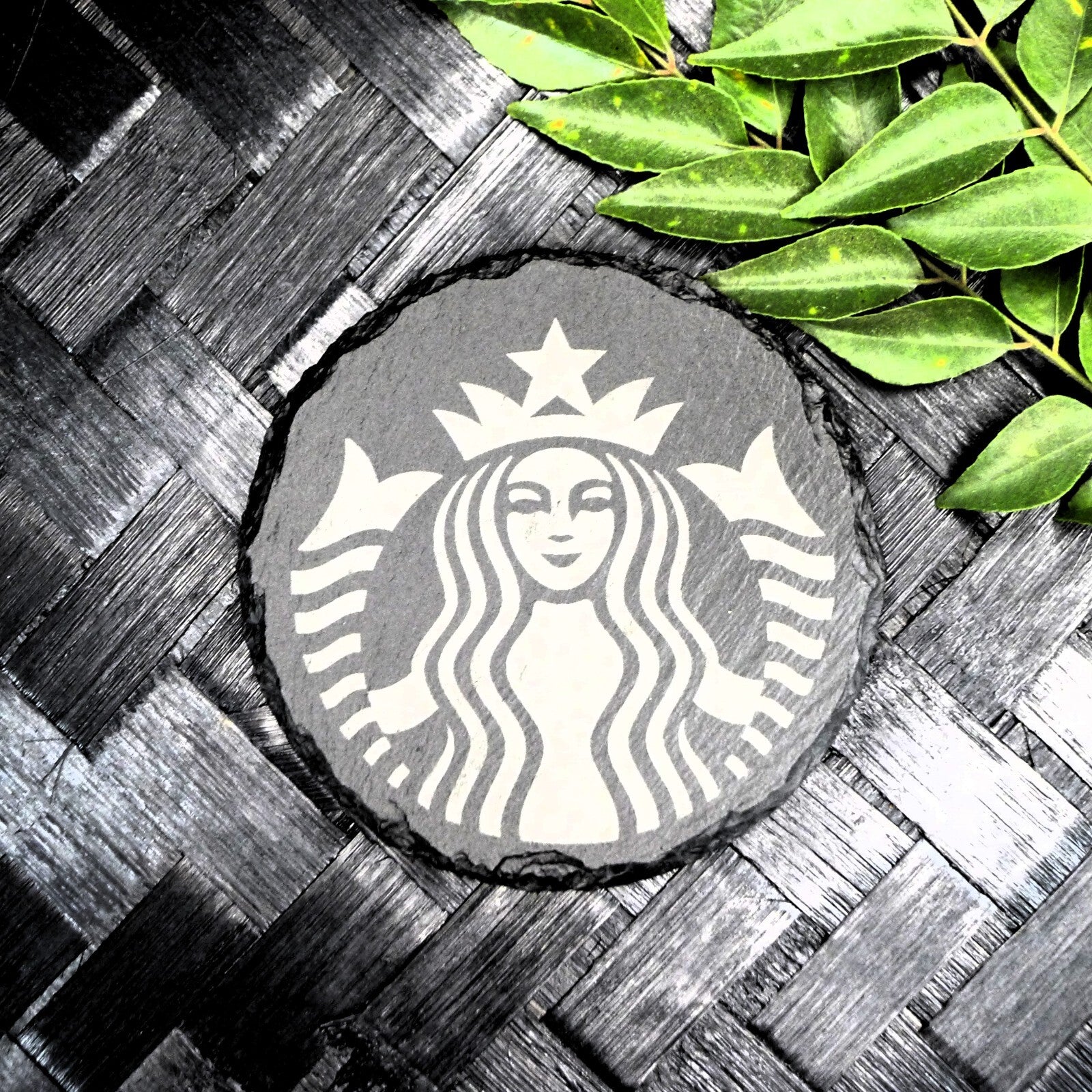 Starbucks Siren Slate Coaster Set - Brand New Laser Engraved Hand Made Fan Art