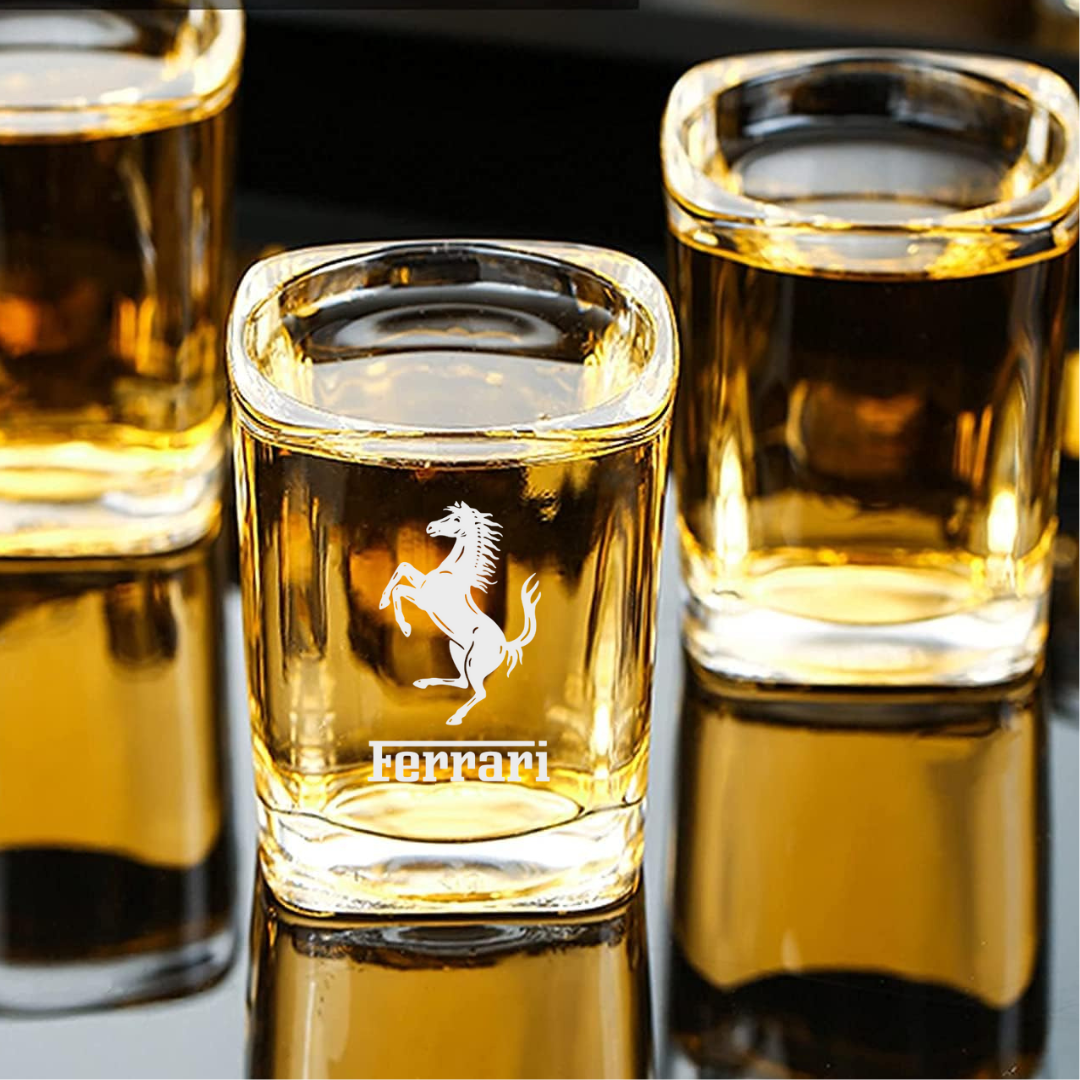Custom Engraved Ferrari Shot Glass – 2.2 oz Capacity NEW