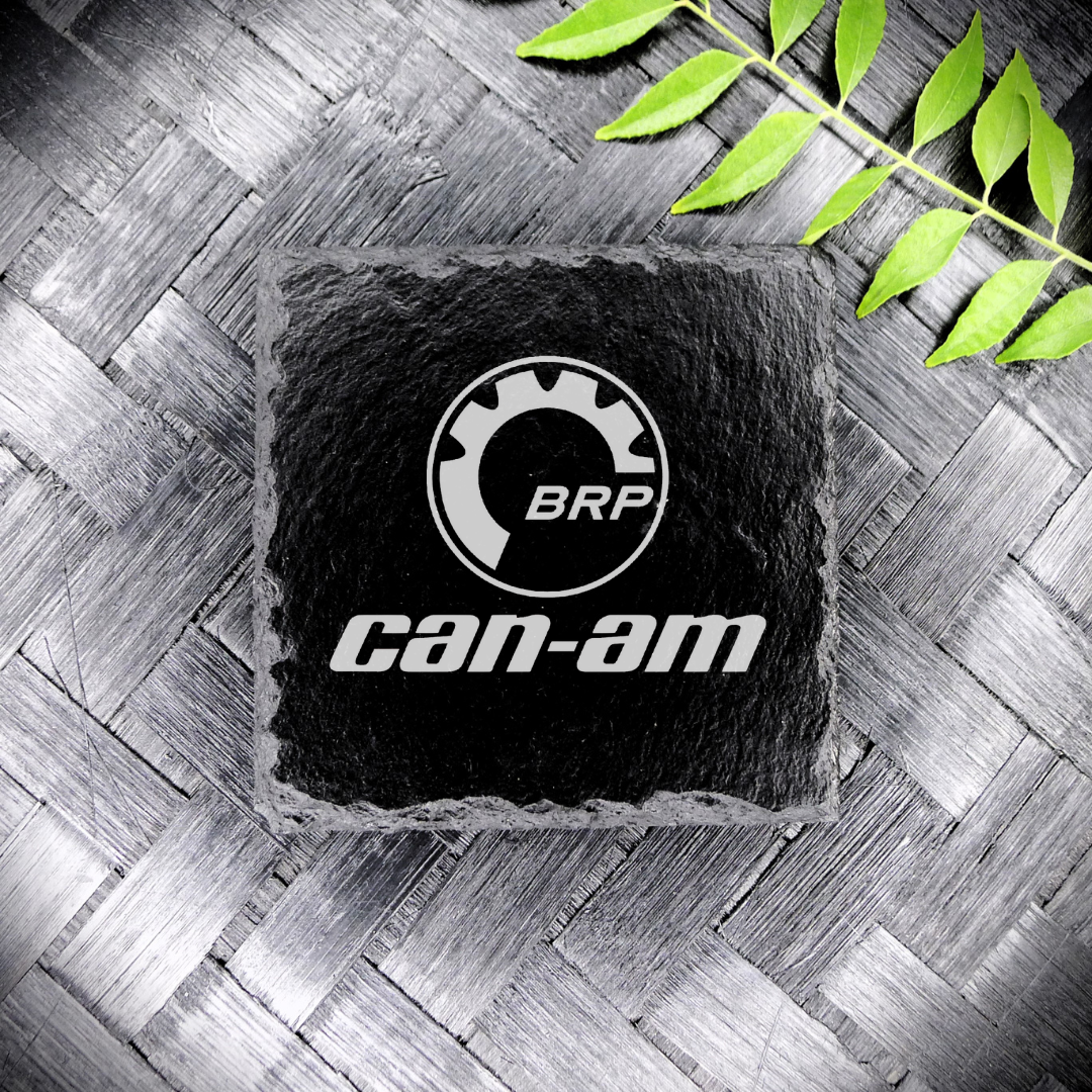 Can-Am BRP Style Slate Coaster Brand New Handcrafted Laser Engraved Square