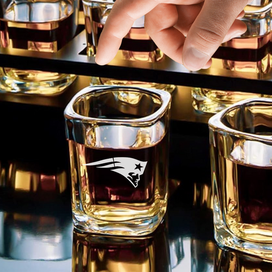 Custom Engraved New England Patriots Shot Glass – 2.2 oz Square Shot Glass