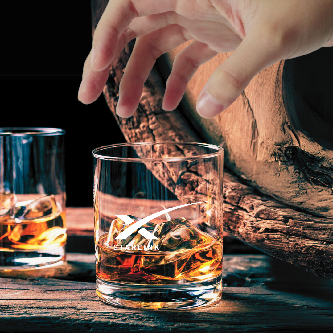 Custom Engraved Starlink Whiskey Glass – 7 oz Rocks Glass