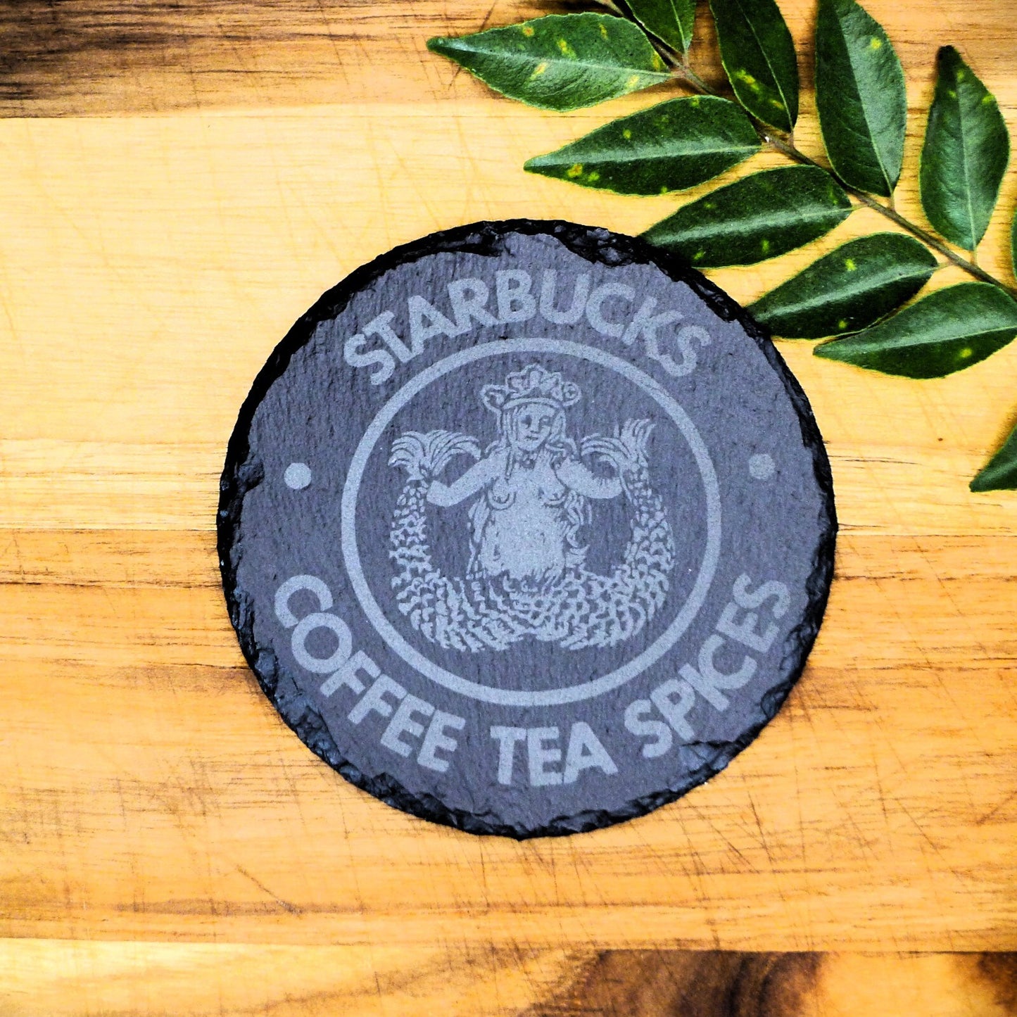 Starbucks Siren Slate Coaster Set - Brand New Laser Engraved Hand Made Fan Art