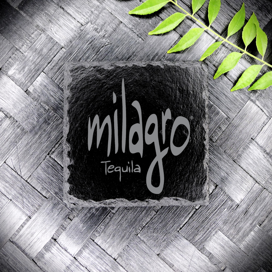 MILAGRO Tequila Slate Coaster Brand New Handcrafted Laser Engraved Square