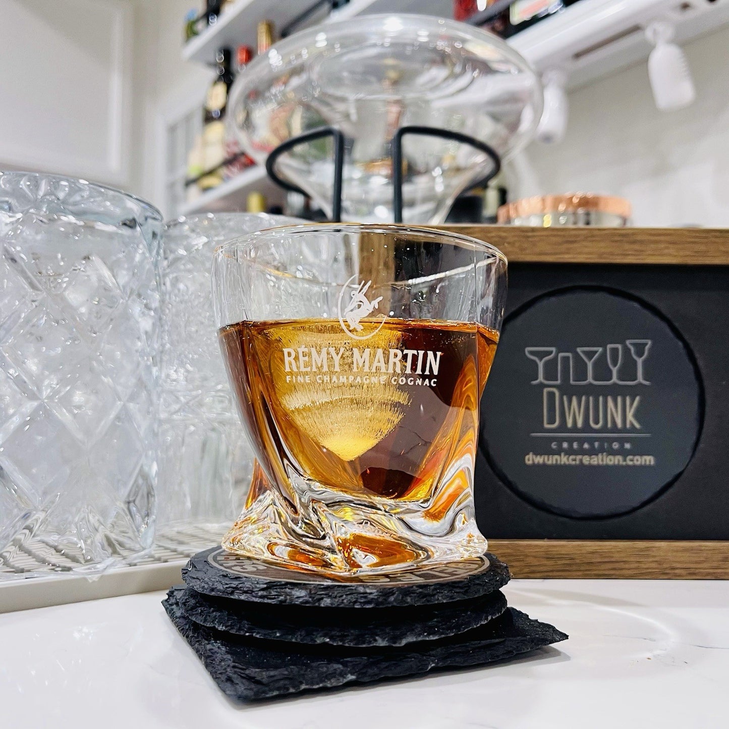 Custom Engraved Remy Martin Cognac Glass – 10 oz Twisted Rocks Glass