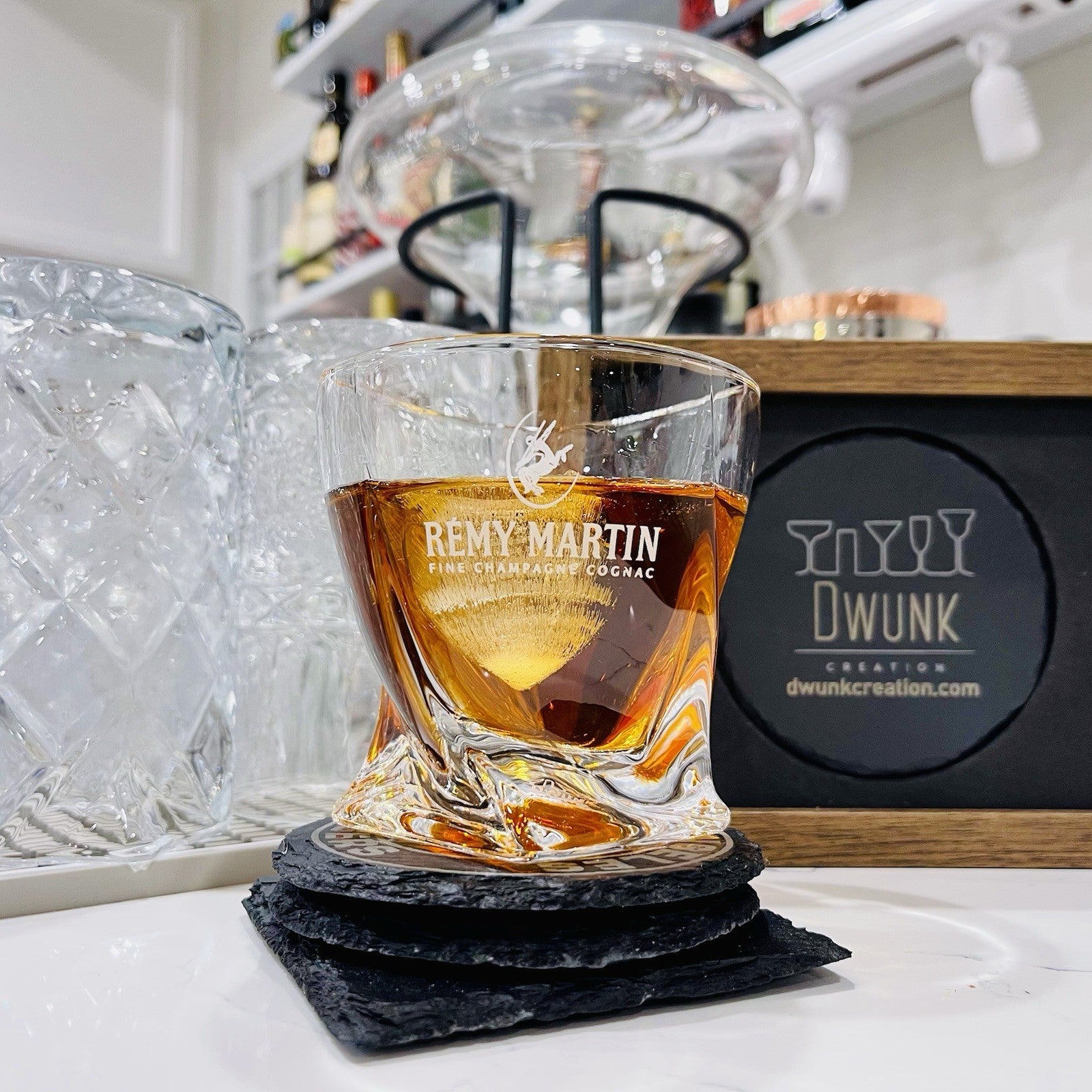 Custom Engraved Remy Martin Cognac Glass – 10 oz Twisted Rocks Glass