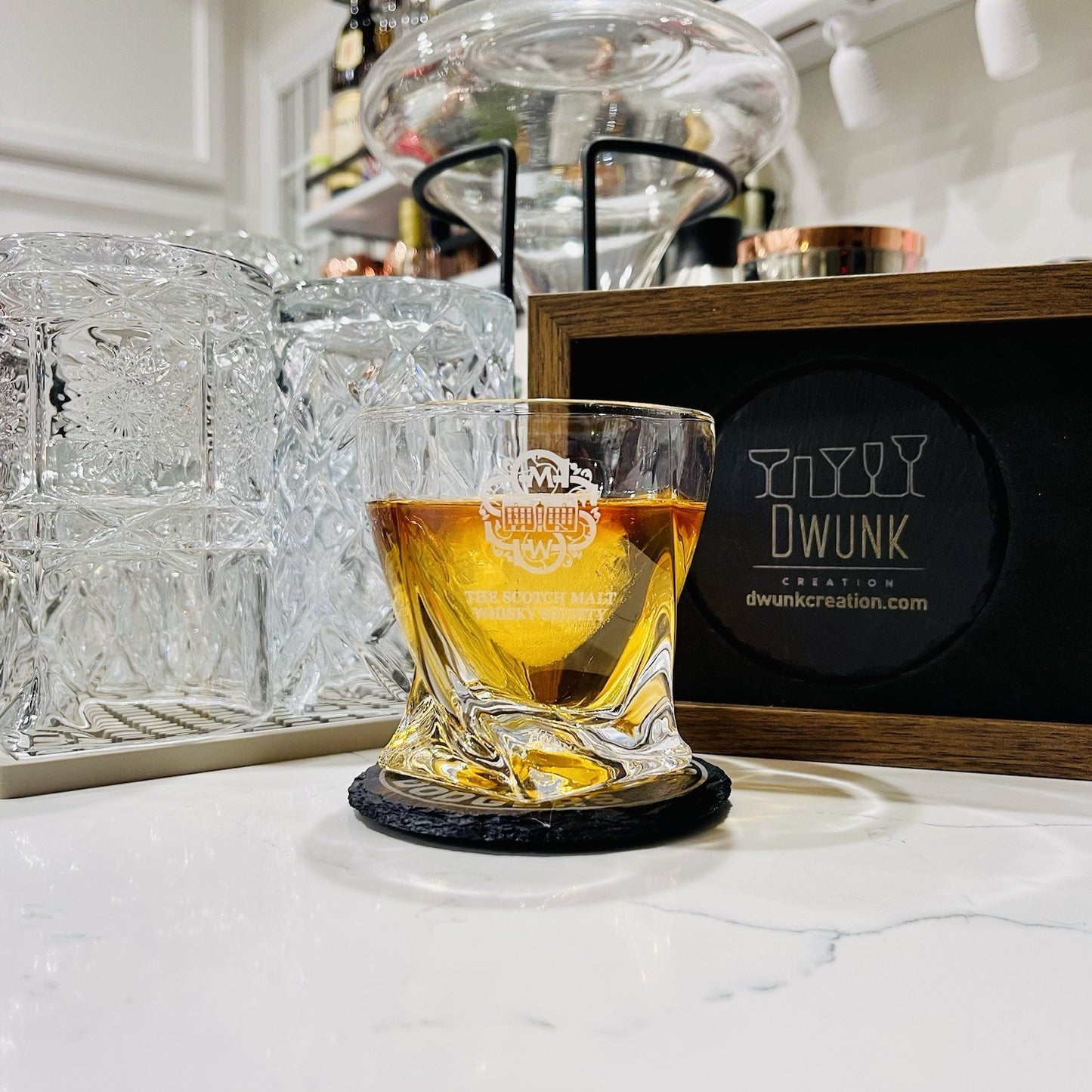 Custom Engraved The Scotch Malt Whisky Society Whiskey Glass – 10 oz Twisted