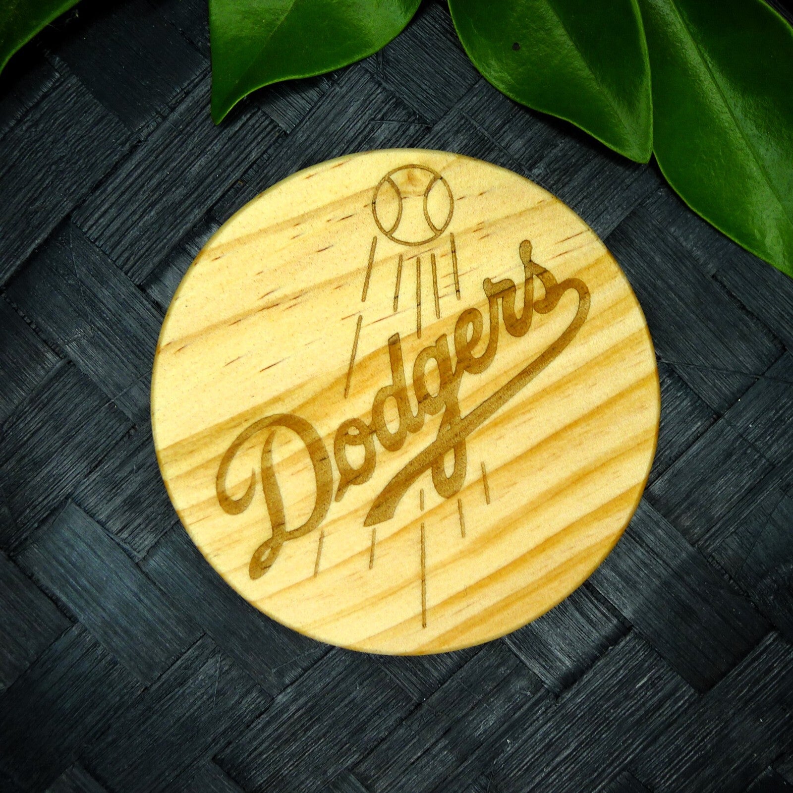 Los Angeles LA Dodgers Coaster Set MLB Brand New Laser Engraved Wood Hand Made 