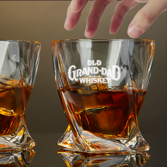 Custom Engraved Old Grand-Dad Whiskey Glass – 10 oz Twisted Rocks Glass