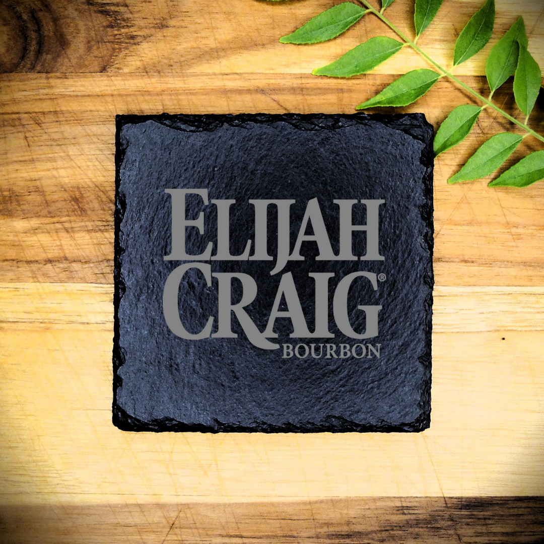 Elijah Craig Bourbon Whiskey Slate Coaster Brand New Handcrafted Laser Engraved