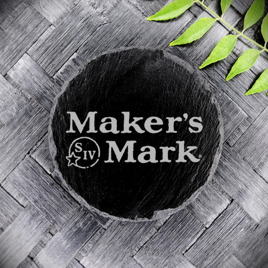 Maker's Mark Bourbon Whisky Slate Coaster Brand New Handcrafted Laser Engraved