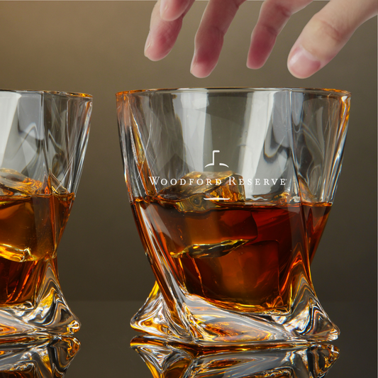 Custom Engraved Woodford Reserve Style Whiskey Glass – 10 oz Twisted Rocks Glass
