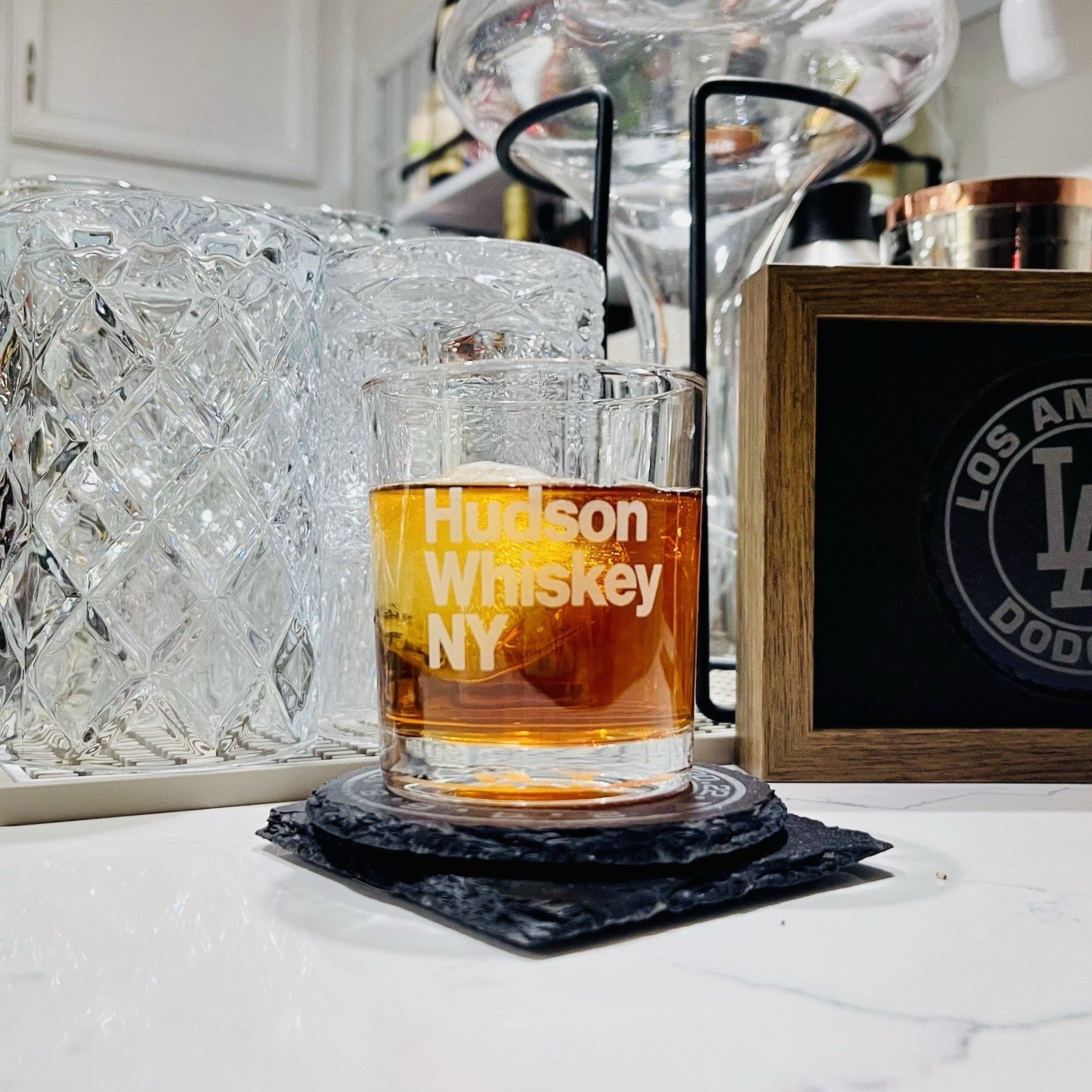 Custom Engraved Hudson Whiskey NY Glass – 7 oz Standard Rocks Glass