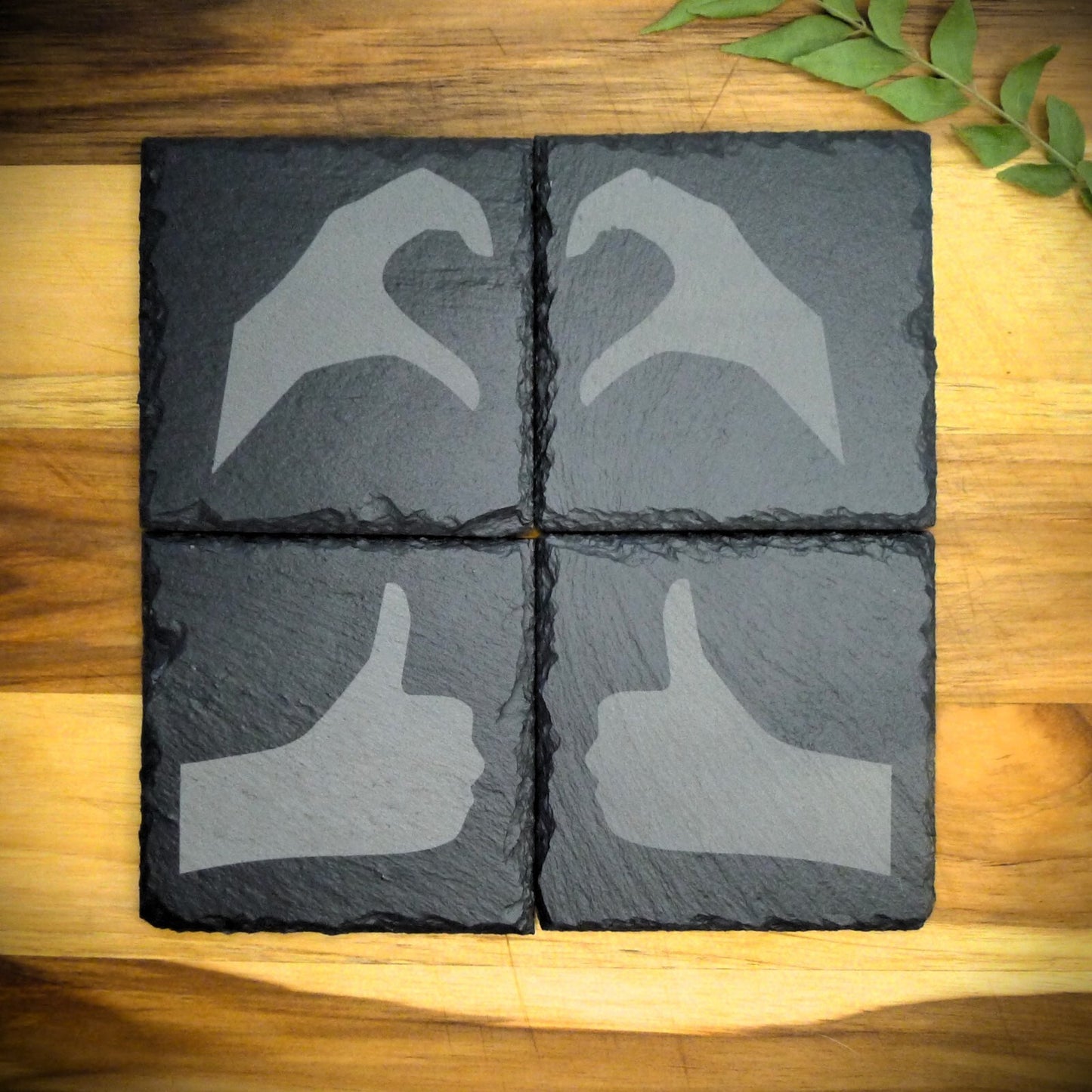 Friendzone Slate Coaster Set – Brand New Laser Engraved Hand Made Home Decor