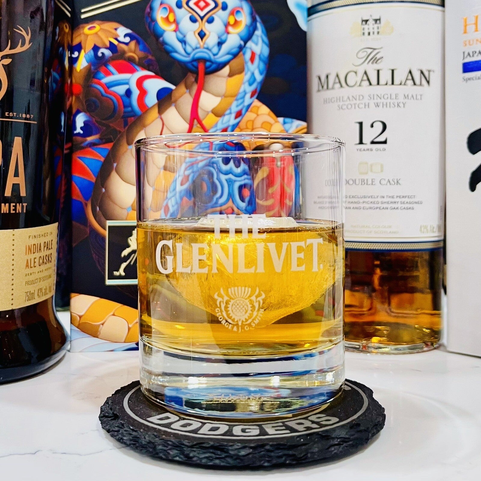 Custom Engraved Glenlivet Whiskey Glass – 11 oz Standard Rocks Glass