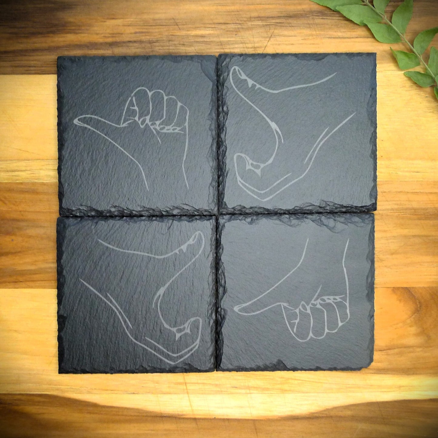 Friendzone Slate Coaster Set – Brand New Laser Engraved Hand Made Home Decor