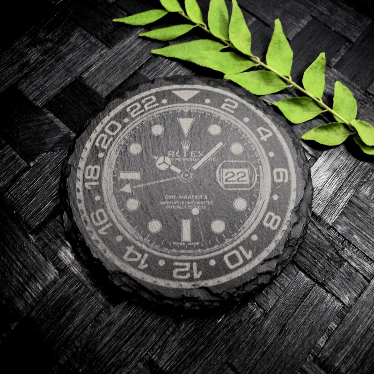 Rolex GMT Master II 116710 Slate Coaster Batman Brand New Hand Made Laser