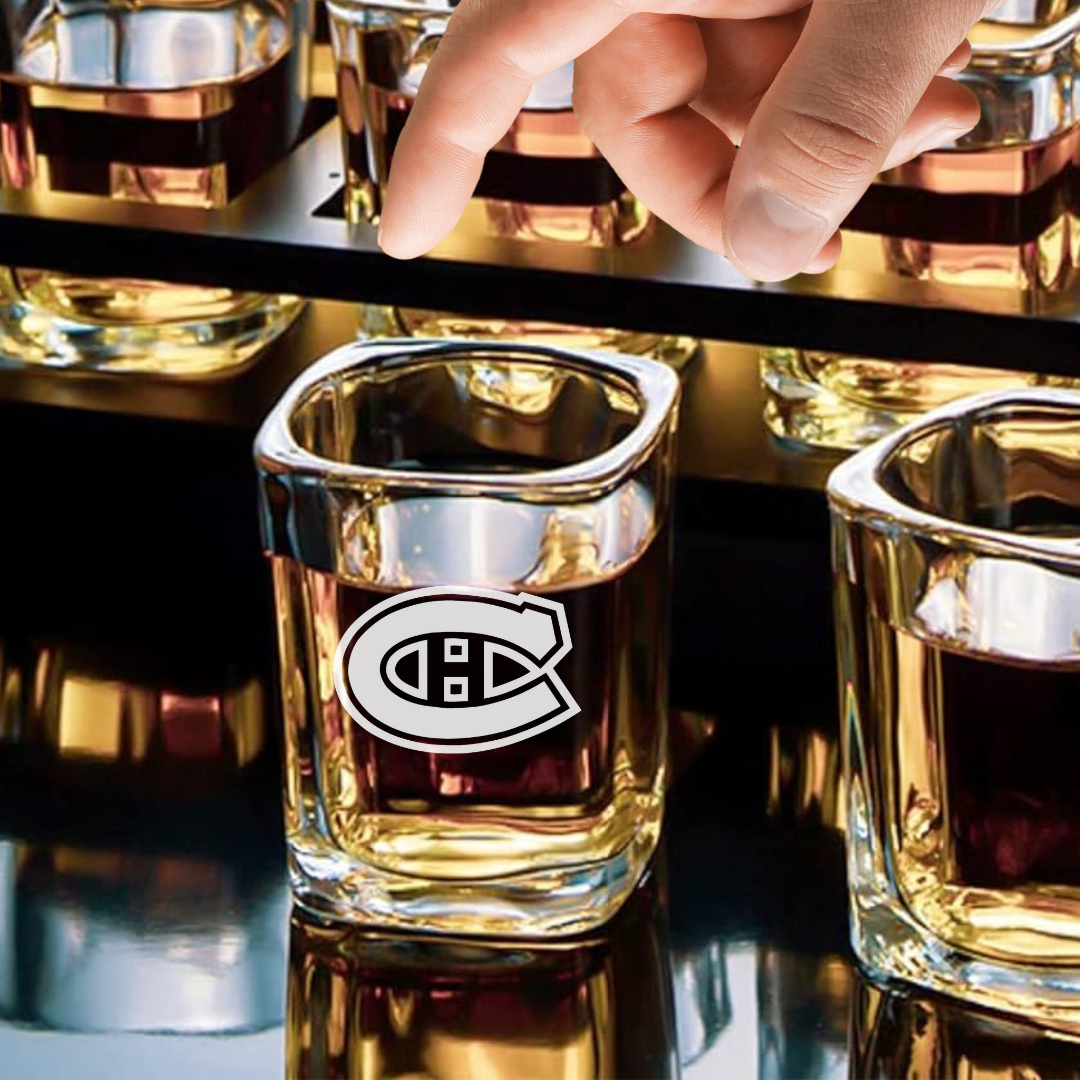 Custom Engraved Montreal Canadiens Shot Glass – 2.2 oz Square Shot Glass