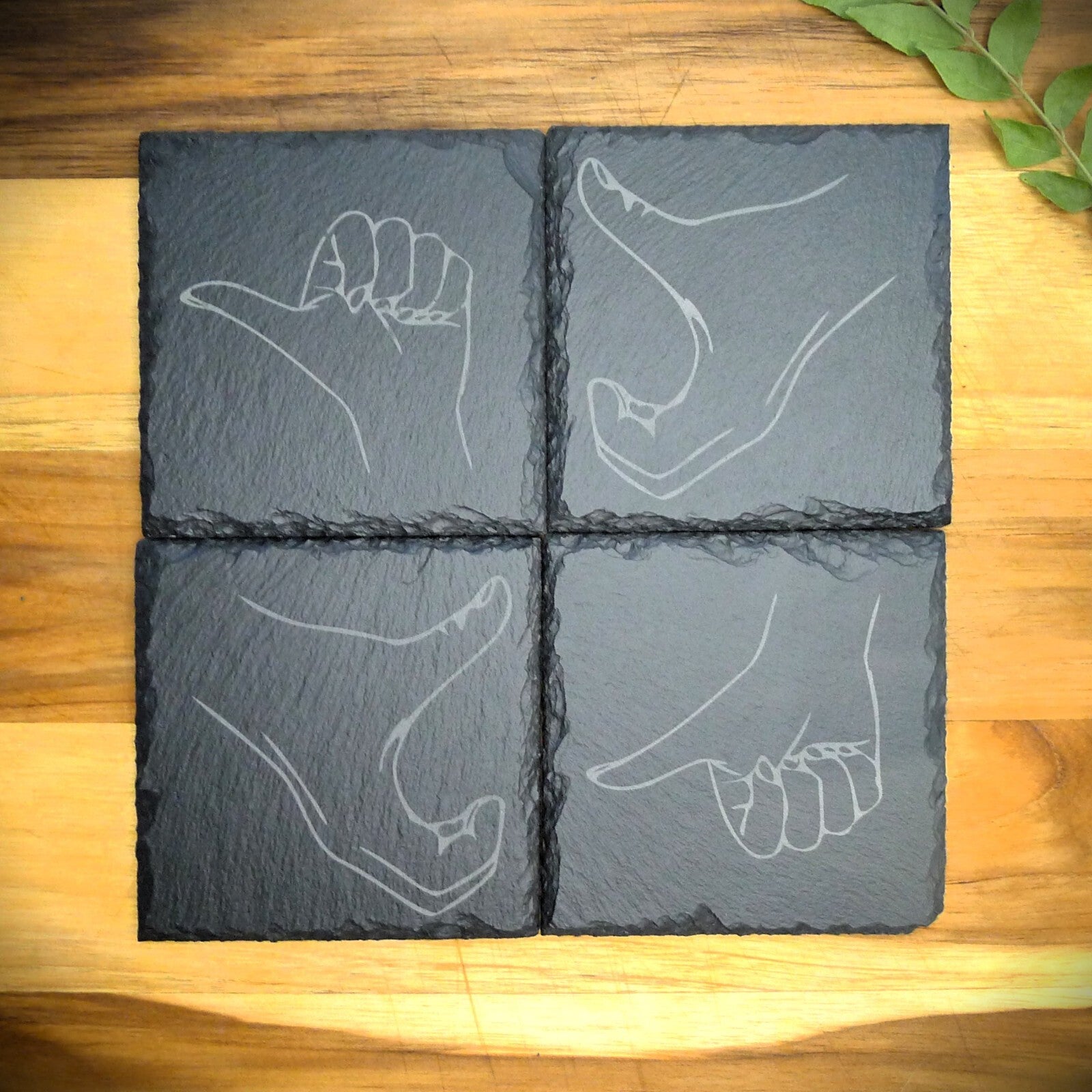 Friendzone Slate Coaster Set – Brand New Laser Engraved Hand Made Home Decor