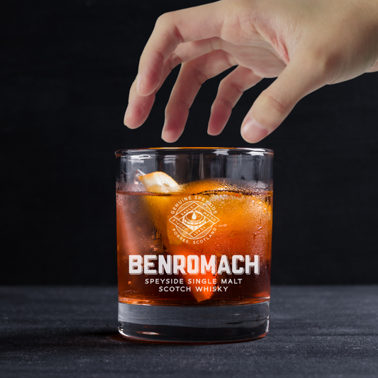 Custom Engraved Benromach Speyside Single Malt Scotch Whiskey Glass – 11 oz Stan