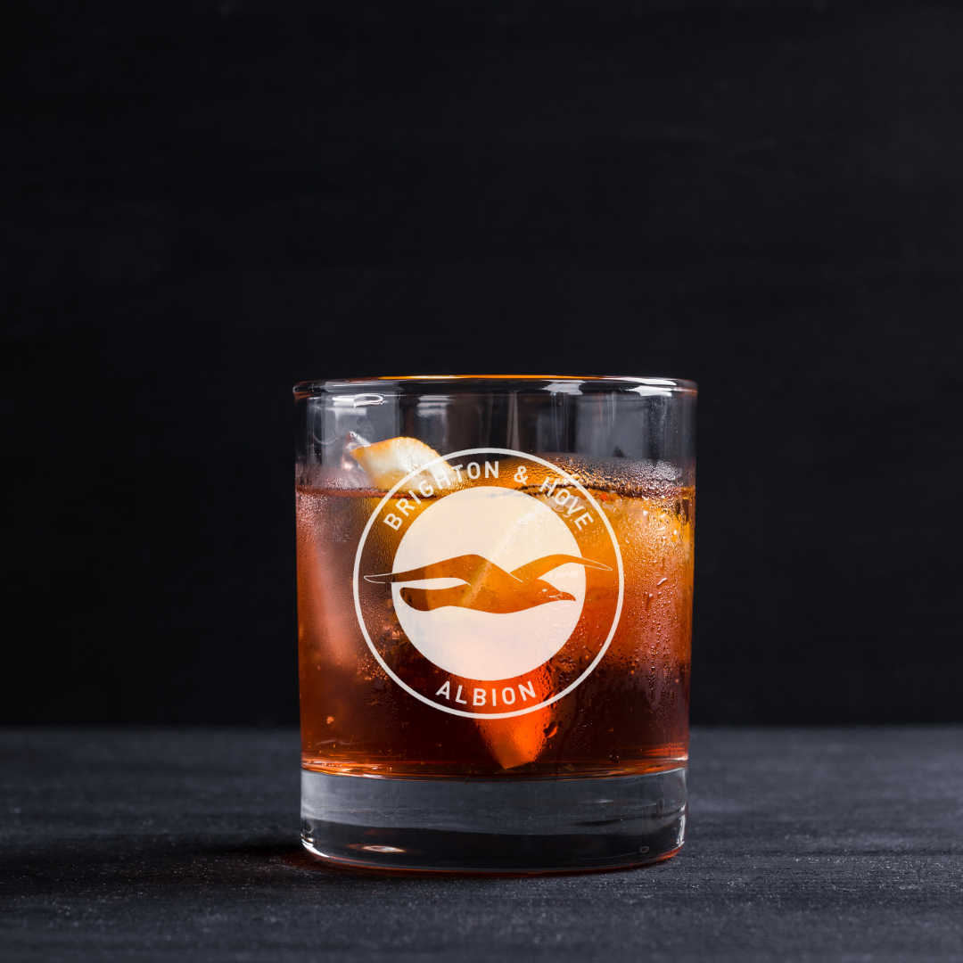 Custom Engraved Brighton & Hove Albion Whiskey Glass – 11 oz Standard Rocks  NEW