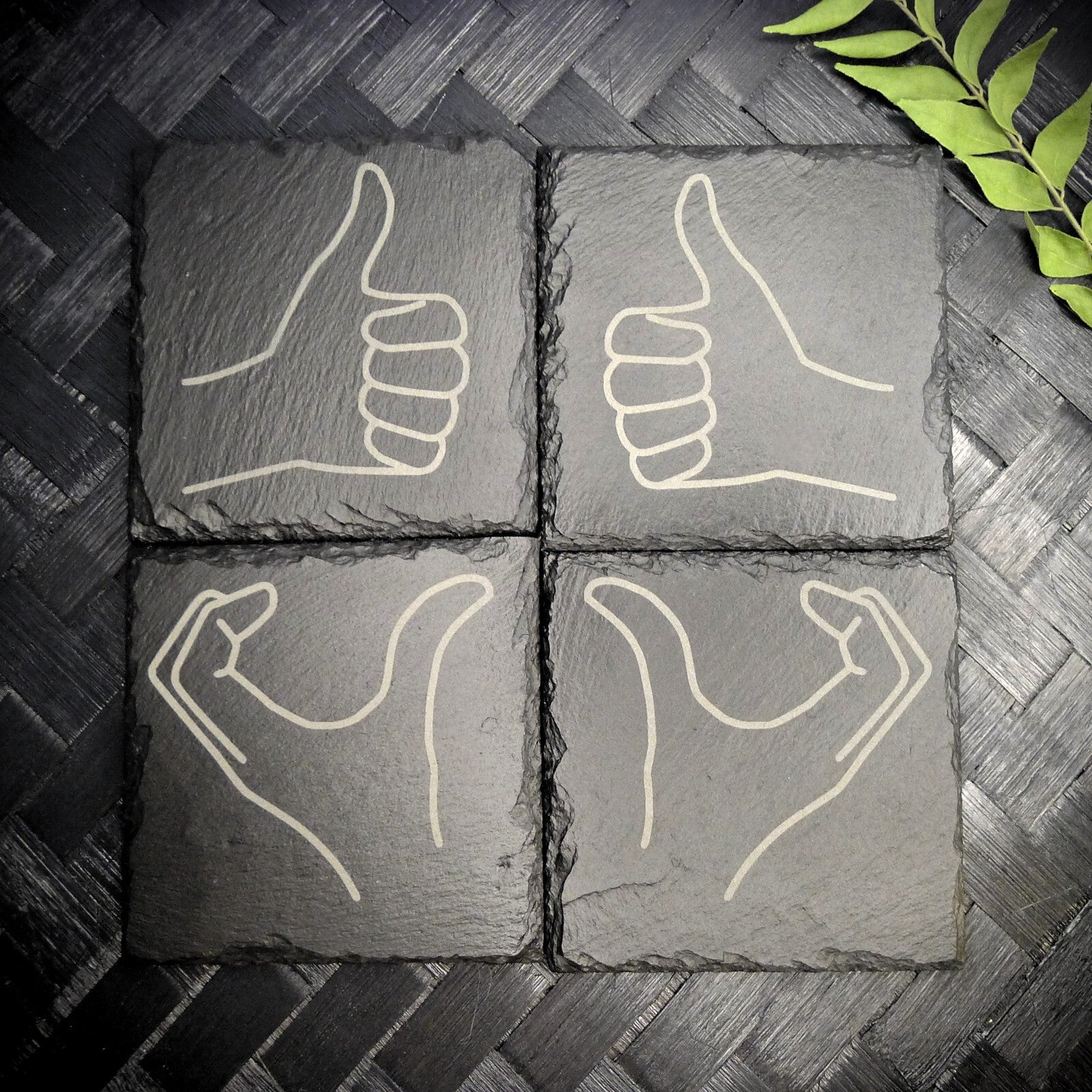 Friendzone Slate Coaster Set – Brand New Laser Engraved Hand Made Home Decor