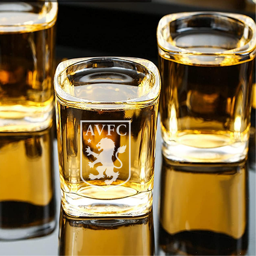 Custom Engraved Aston Villa Shot Glass – 2.2 oz Capacity NEW
