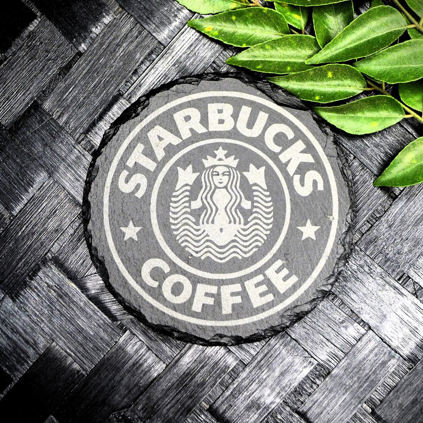 Starbucks Siren Slate Coaster Set - Brand New Laser Engraved Hand Made Fan Art