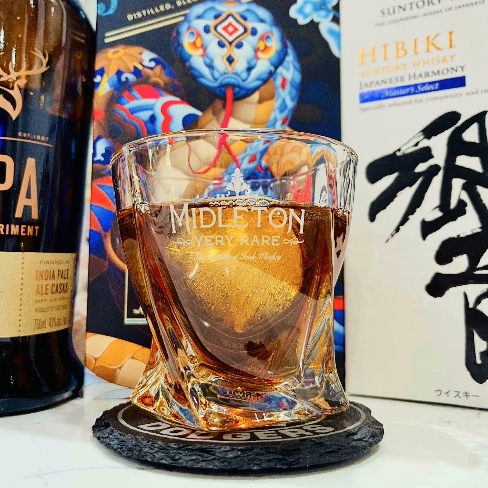 Custom Engraved Midleton Very Rare Whiskey Glass – 10 oz Twisted Rocks Glass