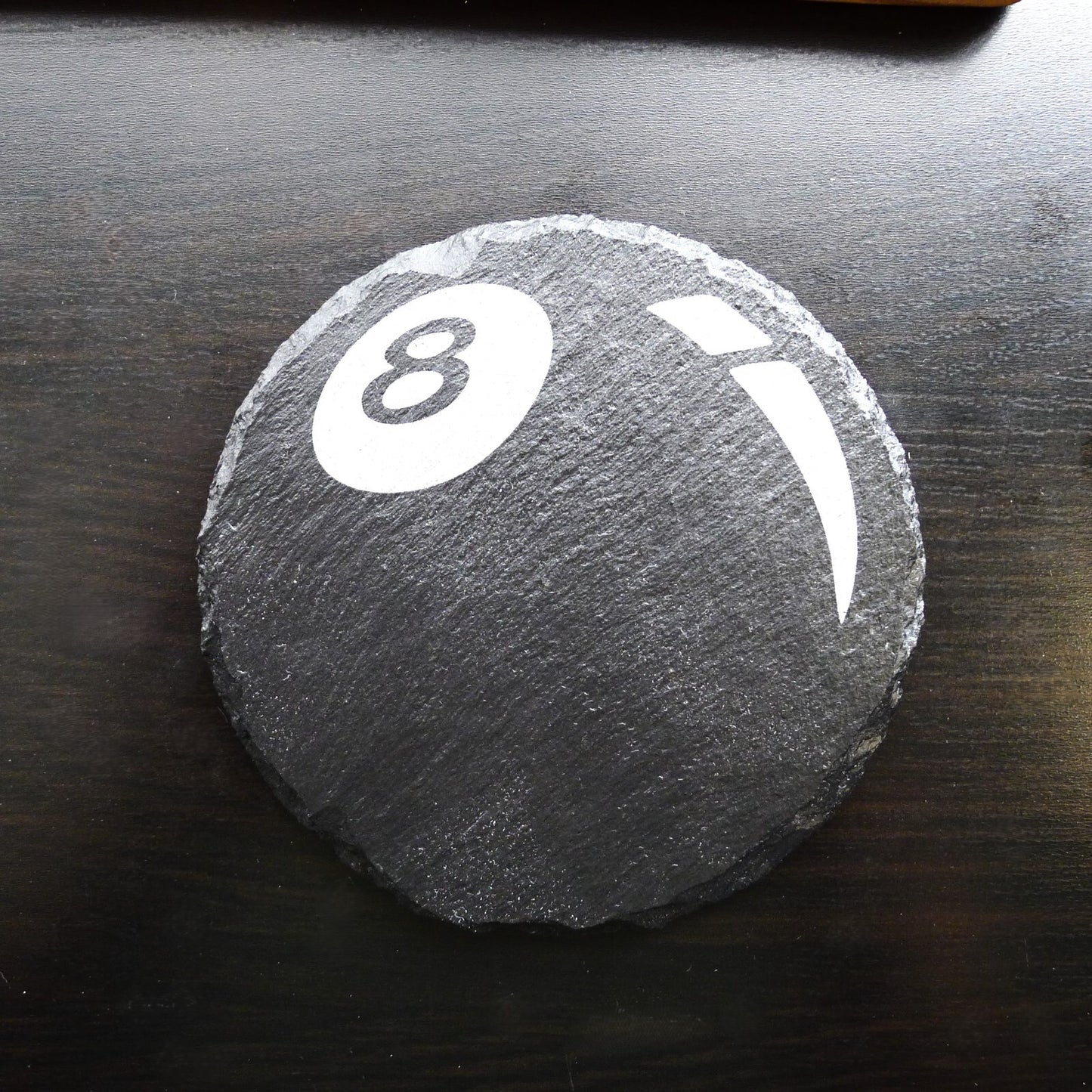 8 Ball Slate Coaster Brand New Hand Made Laser Engraved Unique and RARE