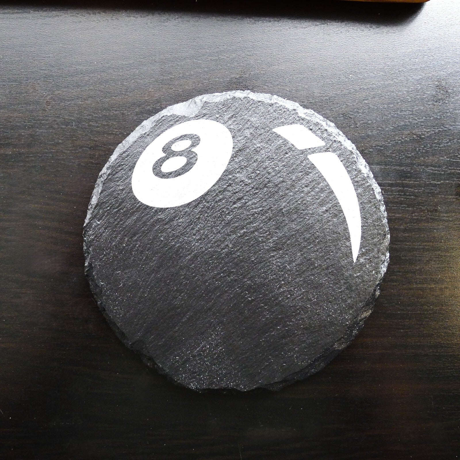 8 Ball Slate Coaster Brand New Hand Made Laser Engraved Unique and RARE