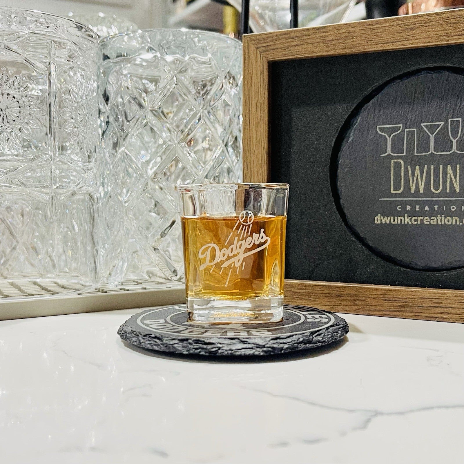 Custom Engraved Los Angeles Dodgers Shot Glass – 2.2 oz Square Shot Glass