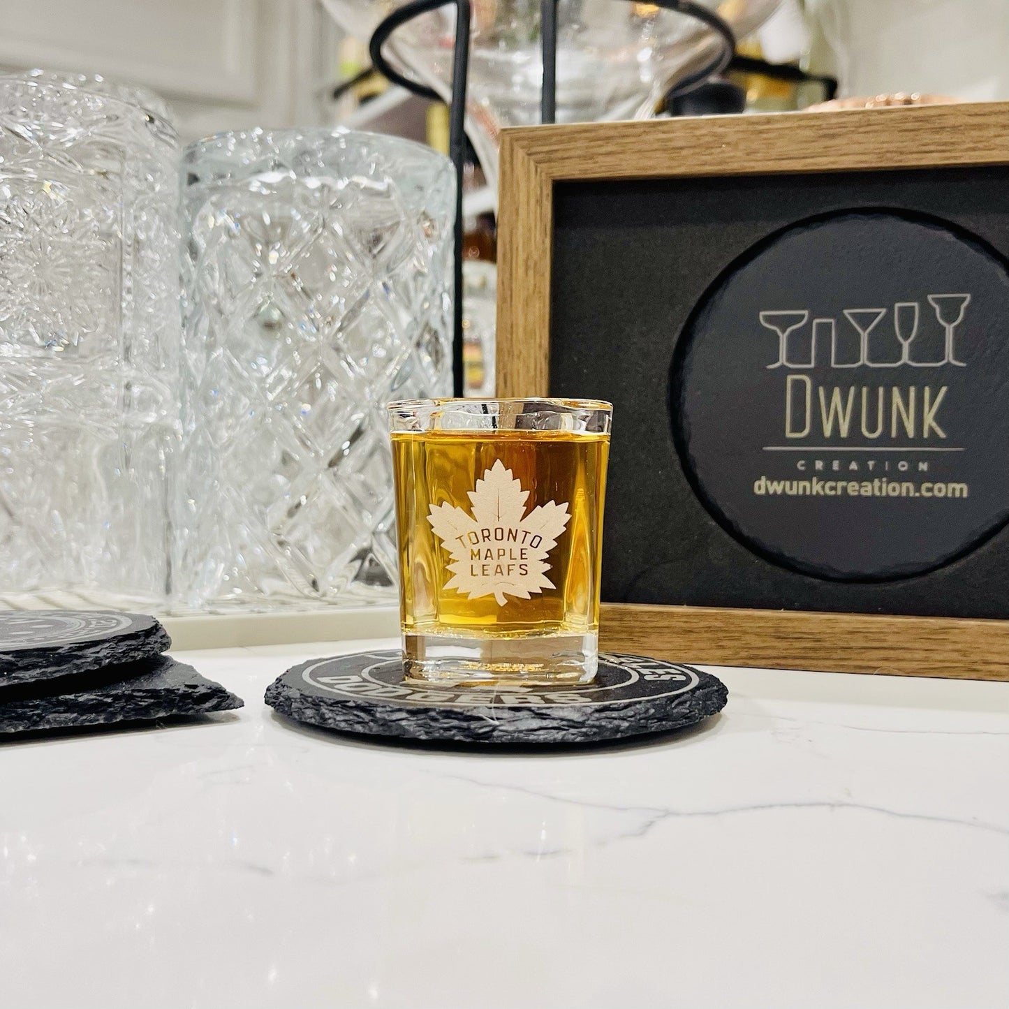 Custom Engraved Toronto Maple Leafs Shot Glass – 2.2 oz Square Shot Glass