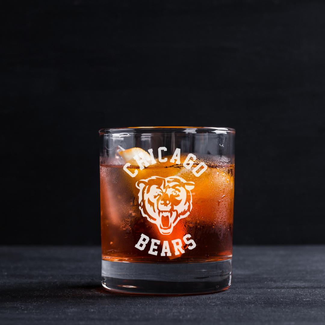 Custom Engraved Chicago Bears Whiskey Glass – 11 oz Rocks Glass