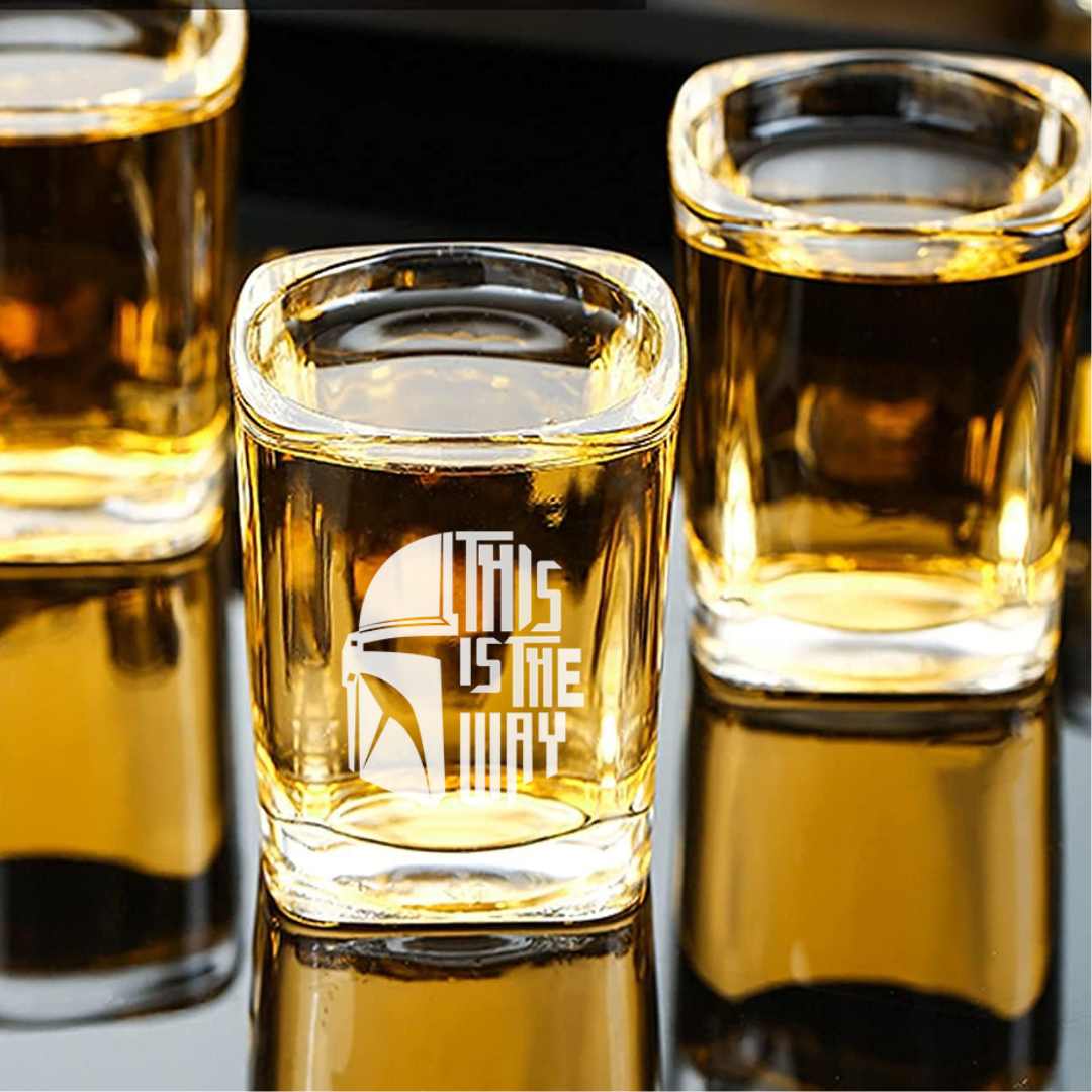 Custom Engraved This Is The Way Shot Glass – 2.2 oz Square Shot Glass
