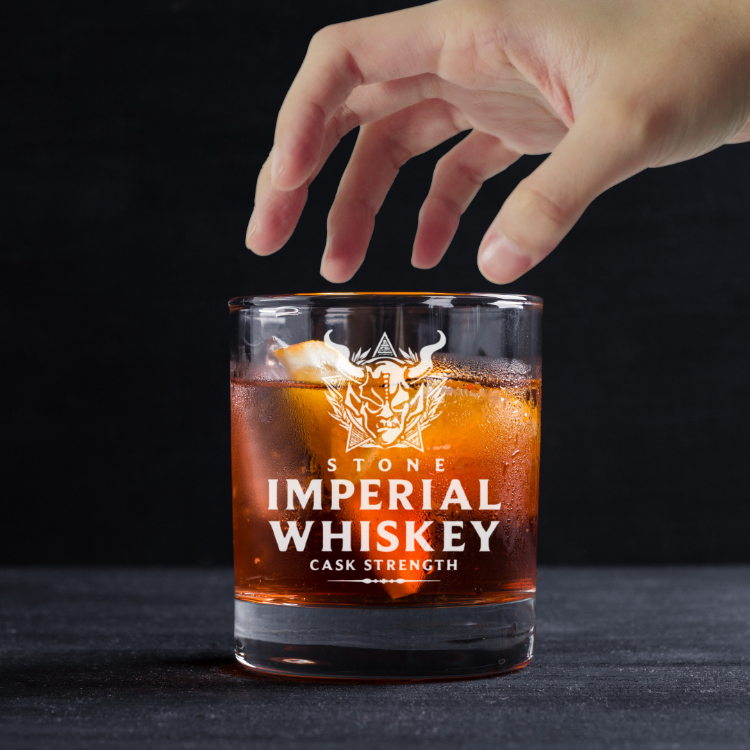 Custom Engraved Stone Imperial Whiskey Glass – 11 oz Standard Rocks Glass