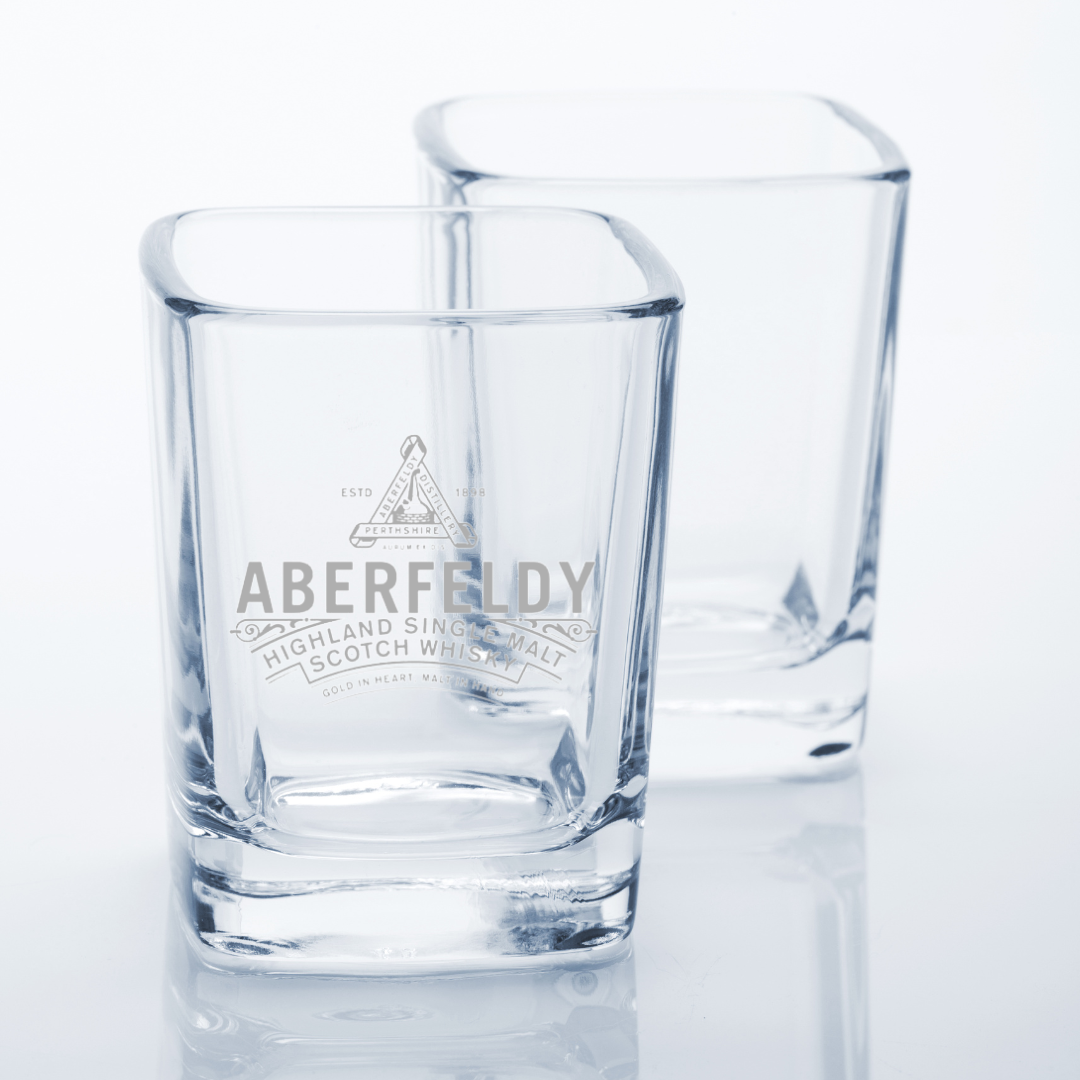Custom Engraved Aberfeldy Shot Glass – 2.2 oz Square Shot Glass NEW