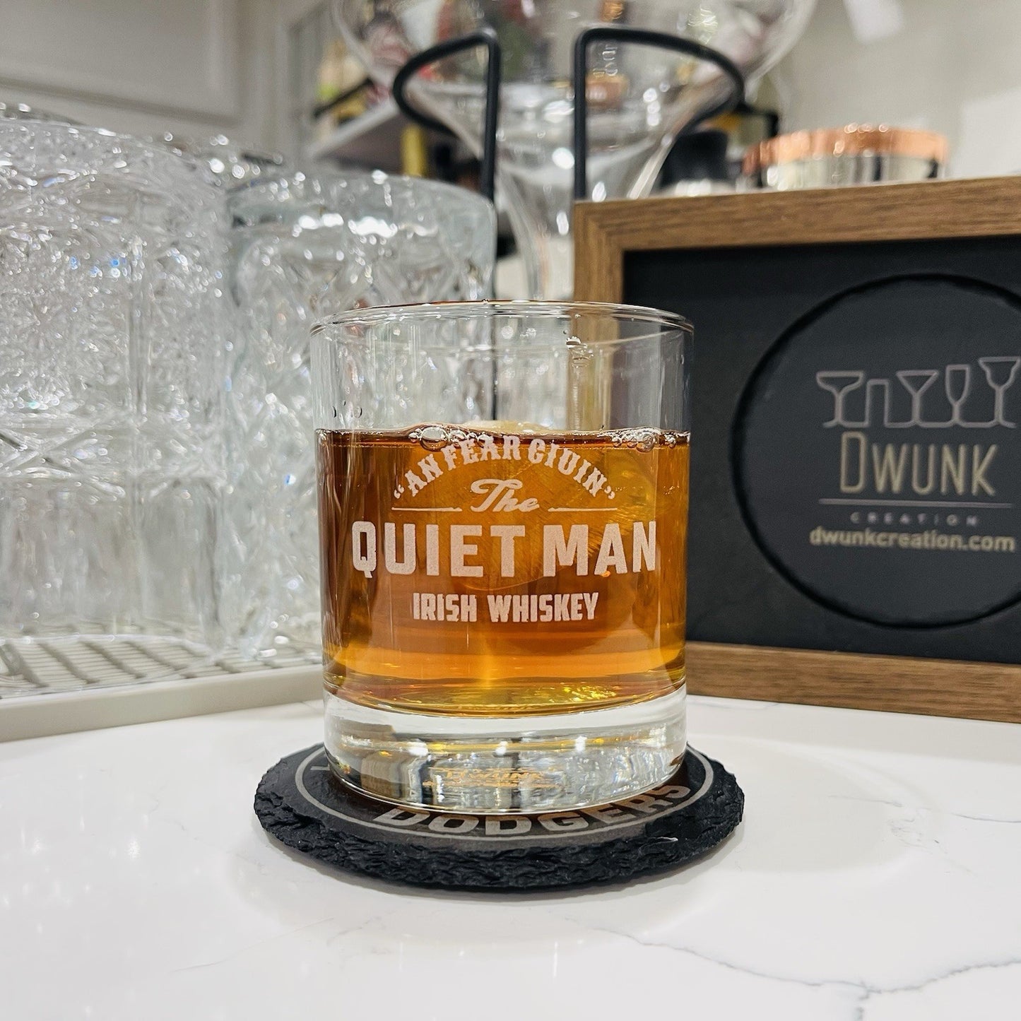 Custom Engraved The Quiet Man Whiskey Glass – 11 oz Standard Rocks Glass