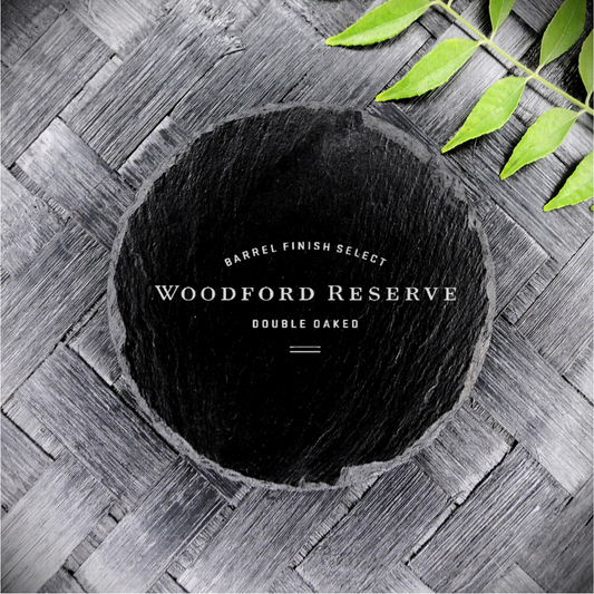 Woodford Reserved Double Oak Slate Coaster – Handcrafted Engraved Round