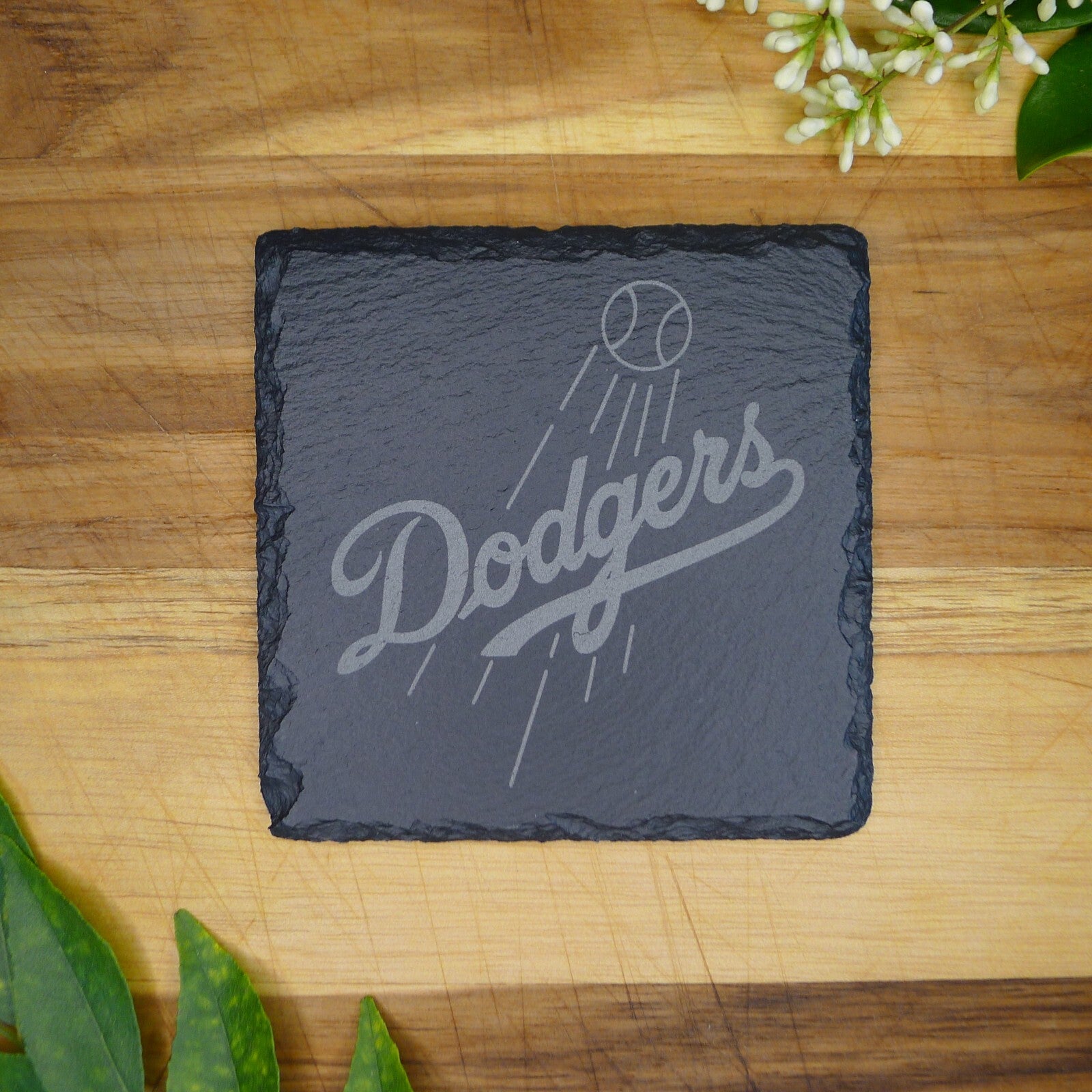 Los Angeles LA Dodgers Coaster Set MLB Brand New Laser Engraved Stone Hand Made