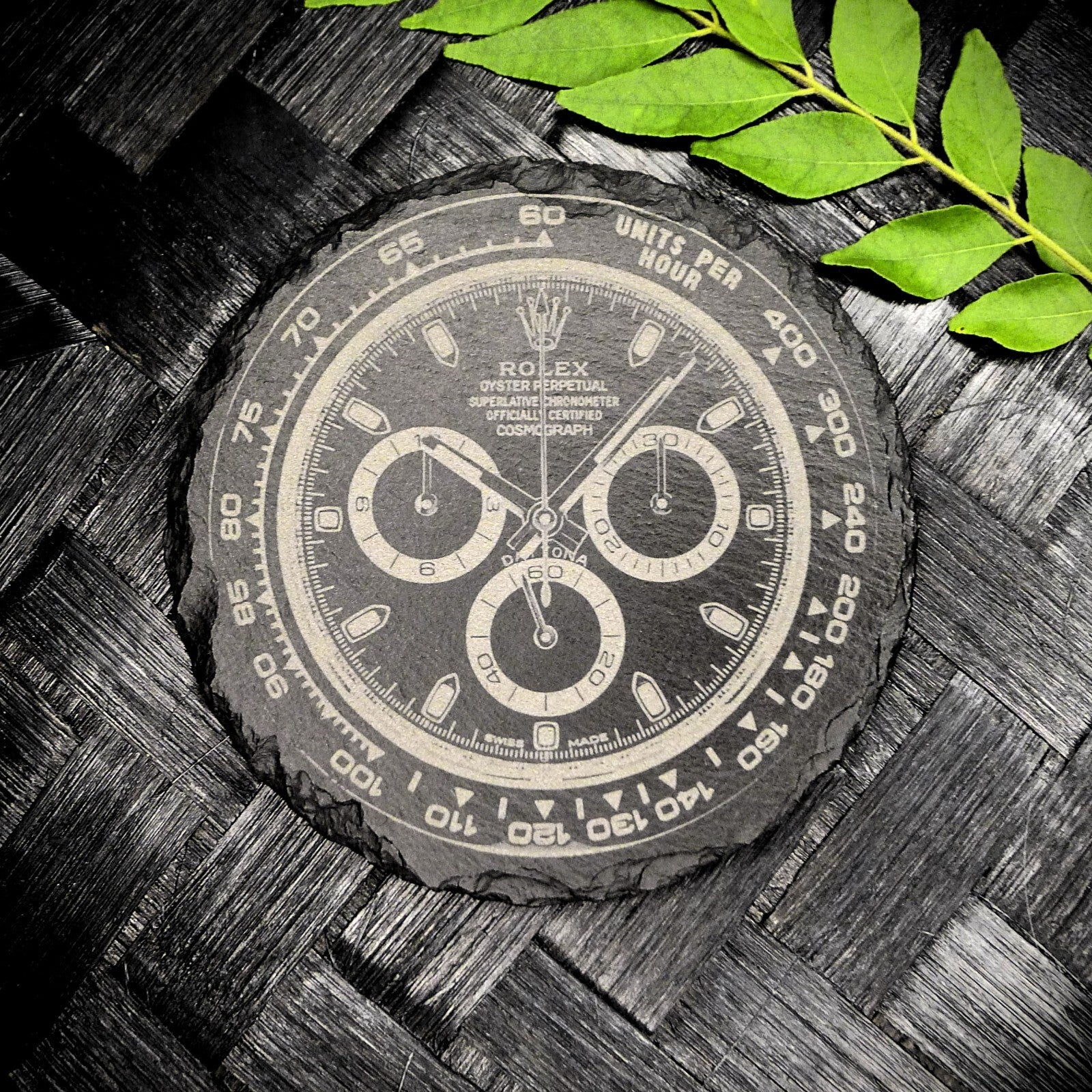 Rolex Daytona 116500LN Panda Slate Coaster Brand New Hand Made Laser Engraved 